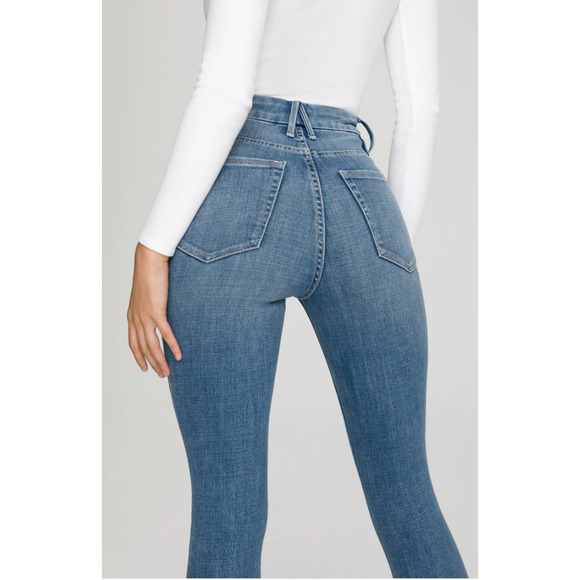 GOOD AMERICAN NWT Good Waist Crop Denim Jean in Blue634 // 0 - Picture 6 of 14